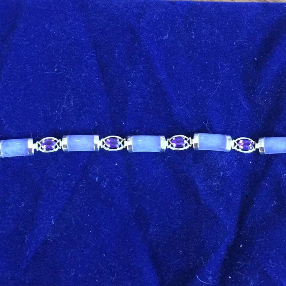 Vintage lavender jade and amethyst Bracelet